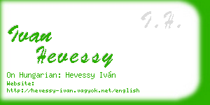 ivan hevessy business card