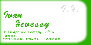 ivan hevessy business card